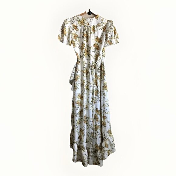 LEYDEN V-Neck‎ Short Sleeve Floral Wrap Midi Dress Size XS - Picture 5 of 12